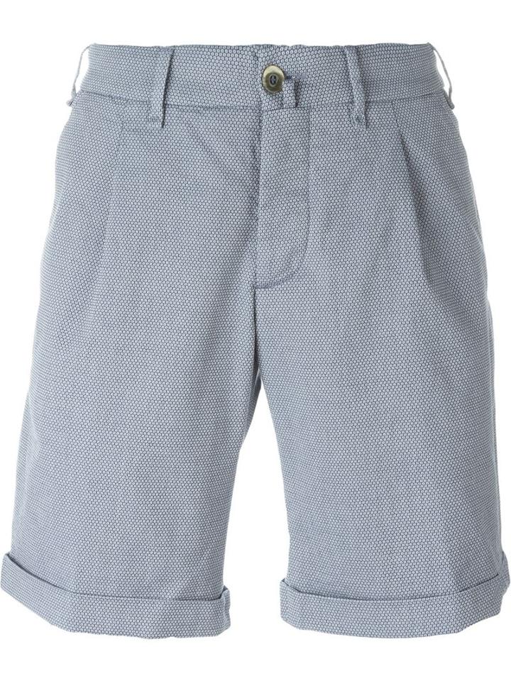 Lardini Jacquard Deck Shorts, Men's, Size: 34, Blue, Spandex/elastane/cotton