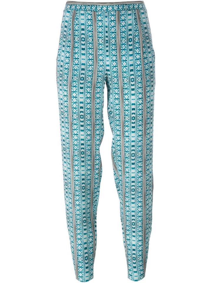 Piazza Sempione Printed Trousers, Women's, Size: 38, Blue, Viscose