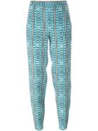 Piazza Sempione Printed Trousers, Women's, Size: 38, Blue, Viscose