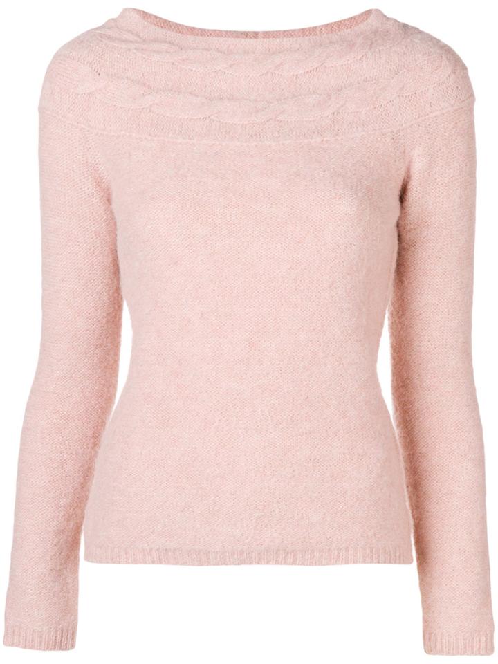 Blugirl Cable Knit Slim Jumper - Pink & Purple