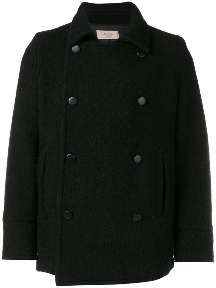 Maison Flaneur Double Breasted Coat - Black