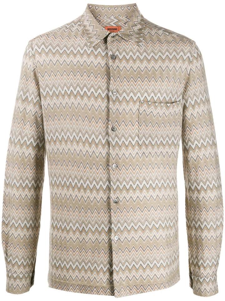Missoni Chevron Knitted Shirt - Neutrals