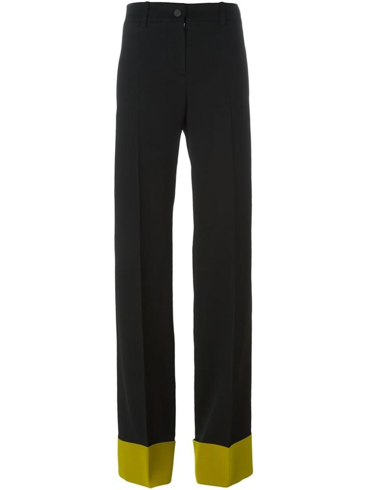 Petar Petrov Contrast Hem Straight Trousers - Black