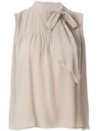 Giorgio Armani Vintage Pussy Bow Shift Bloue - Nude & Neutrals