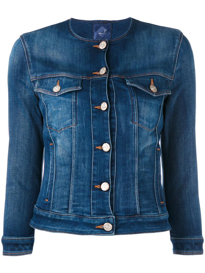 Jacob Cohen - Buttoned Denim Jacket - Women - Cotton/elastodiene/spandex/elastane - S, Blue, Cotton/elastodiene/spandex/elastane
