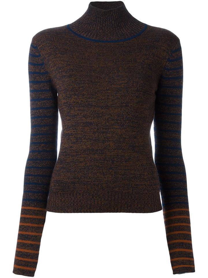 See By Chloé High Neck Jumper, Women's, Size: Medium, Blue, Wool