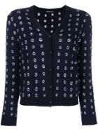 Samantha Sung Embroidered Buttoned Cardigan - Blue