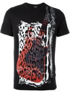Just Cavalli Guitar Animal Print T-shirt, Men's, Size: Medium, Black, Cotton