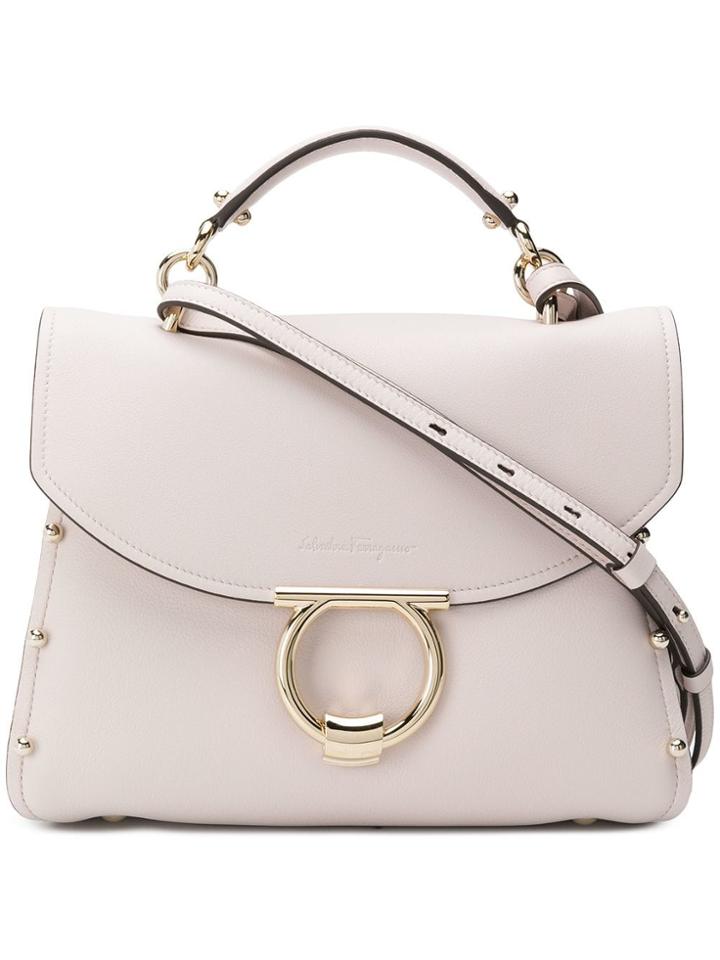 Salvatore Ferragamo Gancini Top-handle Tote - Neutrals