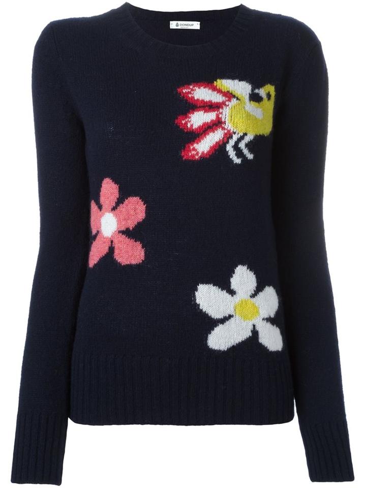Dondup Flower Jumper, Women's, Size: Medium, Blue, Wool