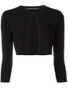 Antonino Valenti - Cropped Fitted Jacket - Women - Polyester/viscose - 44, Women's, Black, Polyester/viscose