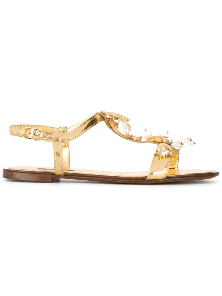 Dolce & Gabbana Seashell Sandals - Metallic