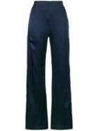 Jonathan Simkhai - High Waisted Wide-leg Trousers - Women - Spandex/elastane/acetate/viscose - 2, Blue, Spandex/elastane/acetate/viscose