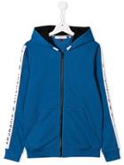 Givenchy Kids Logo Side Stripe Hoodie - Blue