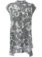 Dvf Diane Von Furstenberg Printed Short Sleeve Blouse - Black