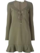Emilio Pucci Laced Shift Dress, Women's, Size: 44, Green, Viscose/polyamide/spandex/elastane