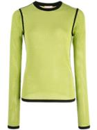Michael Kors Perforated Crewneck Top - Green