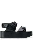 Ann Demeulemeester Buckle Platform Sandals - Black