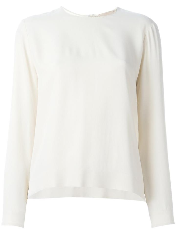 Erika Cavallini Keyhole Detail Blouse, Women's, Size: 46, Nude/neutrals, Acetate/viscose