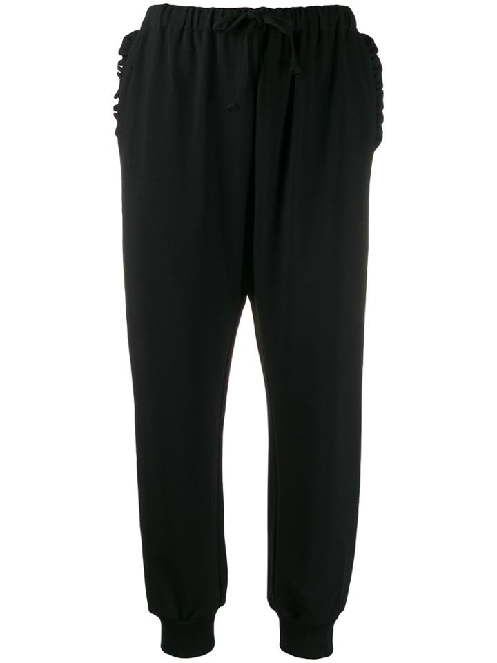 Simone Rocha Ruffle Detail Track Pants - Black