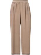 Megan Park Cropped Trousers, Women's, Size: 10, Nude/neutrals, Silk