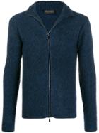 Dell'oglio Zipped Funnel Neck Sweater - Blue