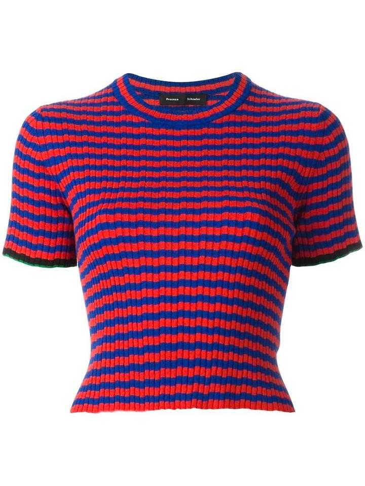 Proenza Schouler Striped Knit Top, Women's, Size: Small, Red, Silk/cashmere