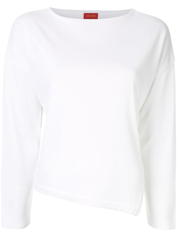 Des Prés Asymmetric Hem Jumper - White