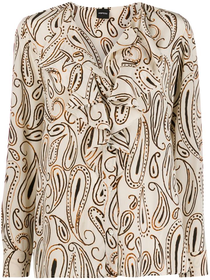 Aspesi Paisley Print Blouse - Neutrals