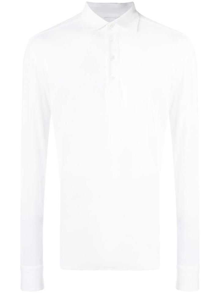 Ermenegildo Zegna Longsleeved Polo Shirt - White