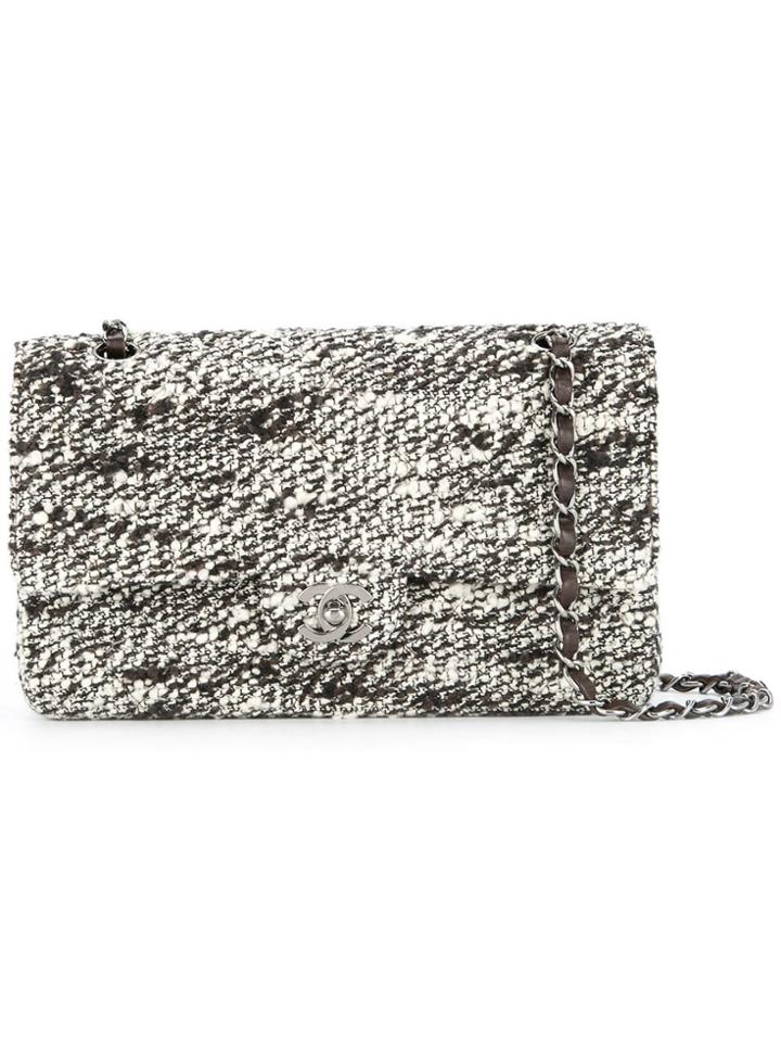 Chanel Vintage Quilted Cc Double Flap Chain Shoulder Bag - Brown