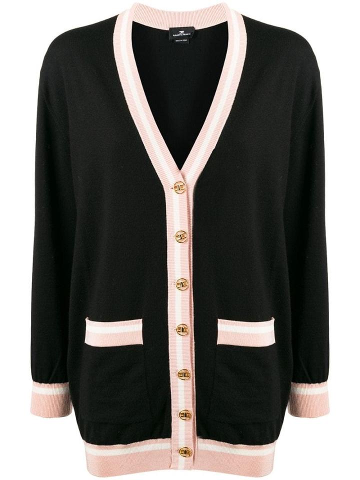 Elisabetta Franchi Contrast Trim Cardigan - Black
