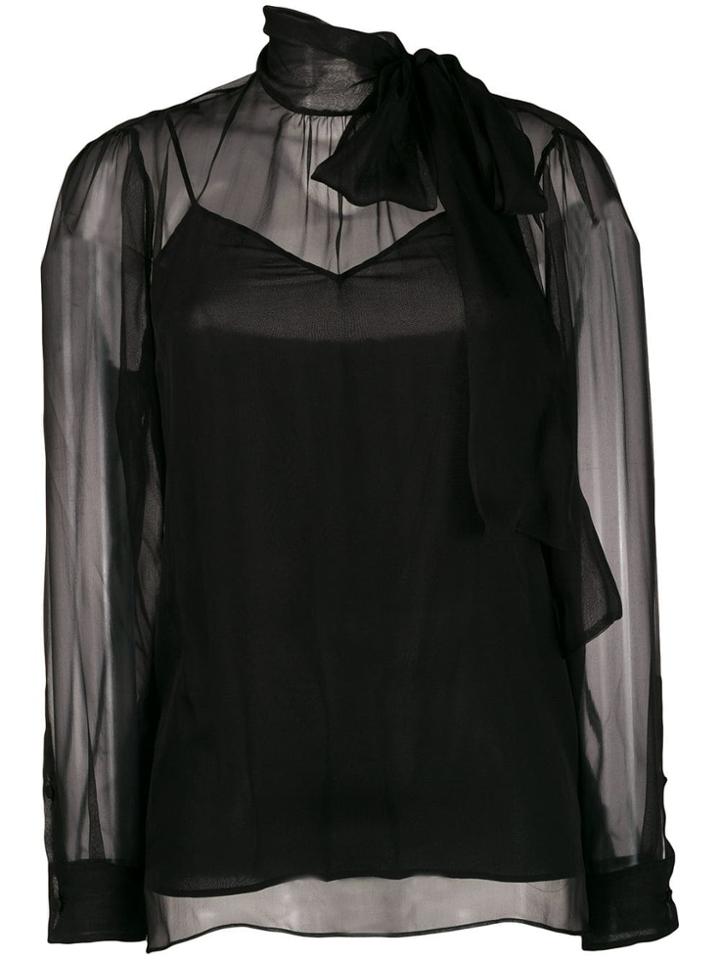 Valentino Chiffon Shirt - Black