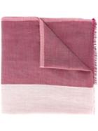 Bally Frayed Scarf, Women's, Pink/purple, Silk/cotton
