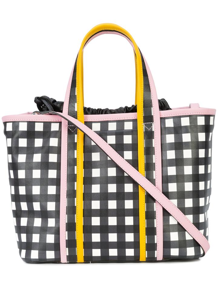 Pierre Hardy Checkered Tote Bag With Removable Compartment -