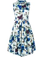 Samantha Sung Floral Print Claire Dress, Women's, Size: 8, White, Cotton/spandex/elastane