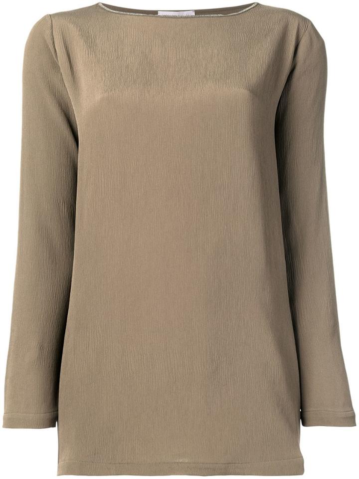 Fabiana Filippi Embellished Neck Blouse - Green