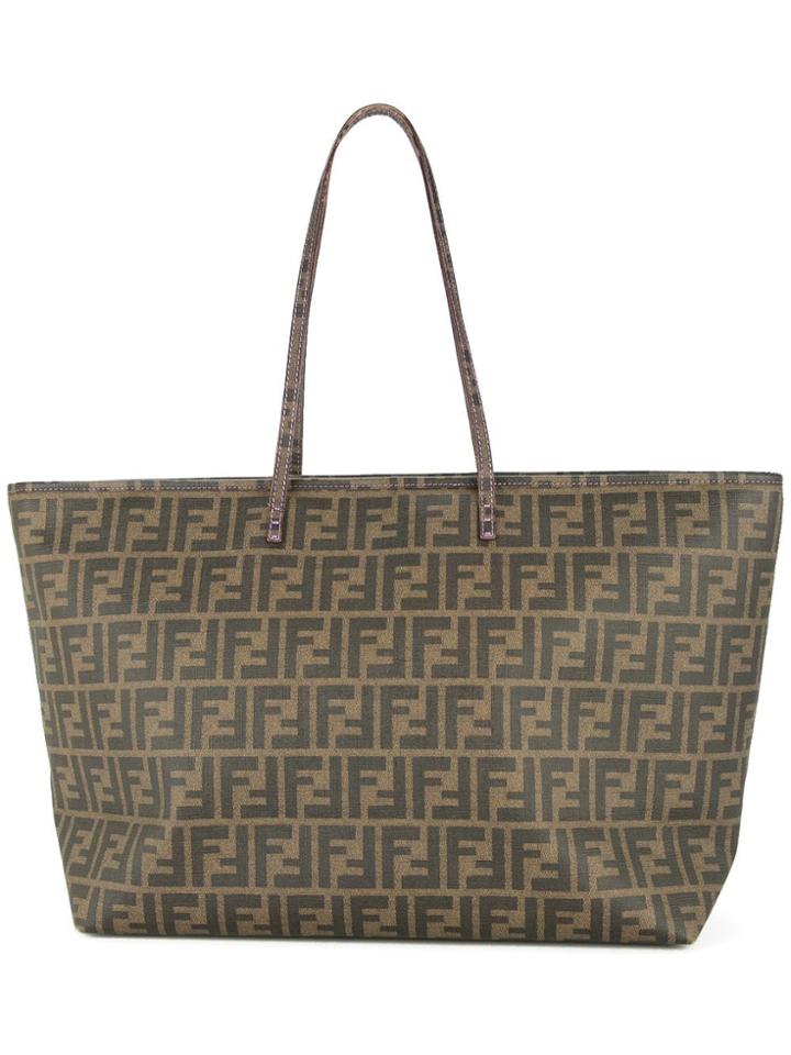 Fendi Vintage Fendi Zucca Pattern Shoulder Tote Bag - Brown