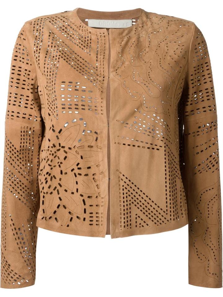 Drome Laser Cut-out Jacket, Women's, Size: Small, Nude/neutrals, Goat Suede