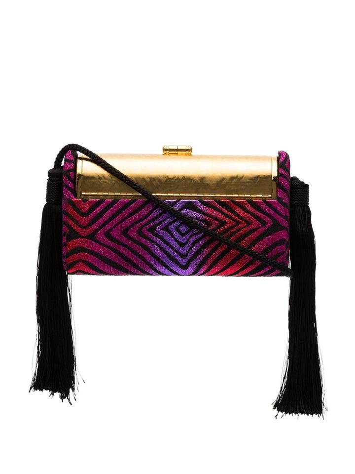 Bienen Davis Tasseled Lurex Clutch Bag - Multicoloured