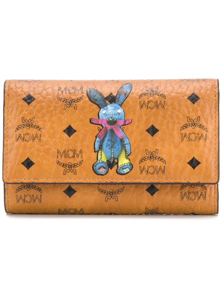 Mcm Rabbit Three-fold Wallet - Brown