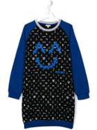 Kenzo Kids 'symbols' Smiley Sweatshirt Dress, Girl's, Size: 14 Yrs, Black