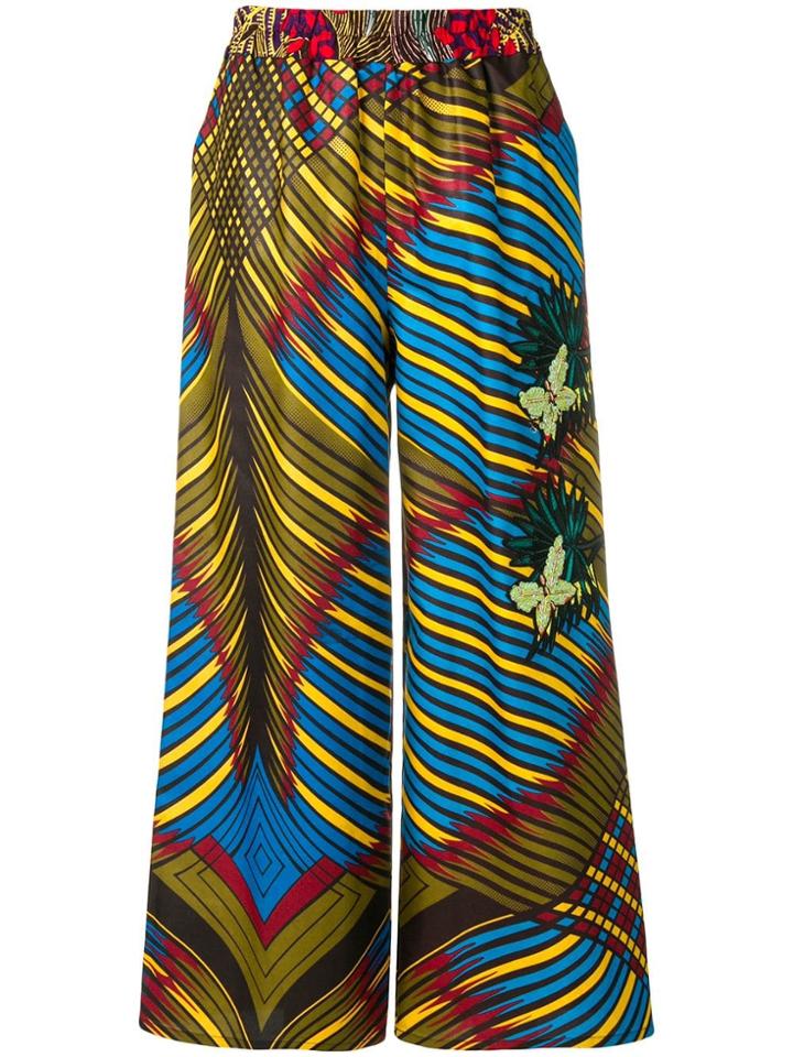 5 Progress Printed Crop Palazzo Pants - Green