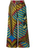 5 Progress Printed Crop Palazzo Pants - Green