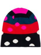 Ps Paul Smith Dots-and-stripes Beanie - Blue