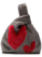 Simonetta Ravizza Furrissima Heart Tote Bag - Grey