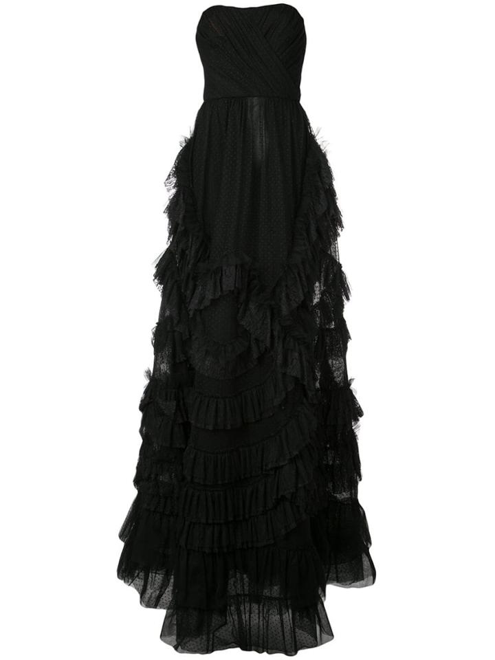 Marchesa Notte Bandeau A-line Dress - Black
