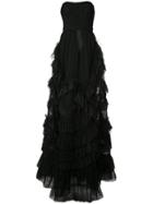 Marchesa Notte Bandeau A-line Dress - Black