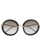 Liu Jo Oversized Round-frame Sunglasses - Black
