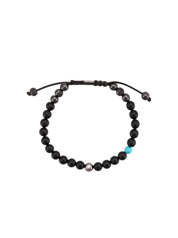 Shamballa Jewels 18kt Black Gold Onyx And Turquoise Beaded Bracelet